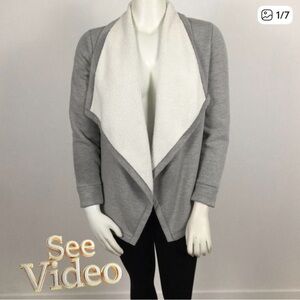 👛 (ANY 2/$40) OLD NAVY Open Cardigan, Wide Lapels, Sherpa Lining, M